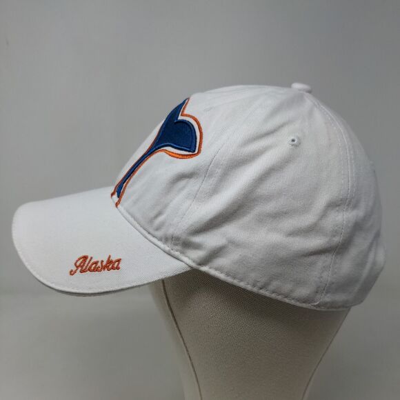 Cruisewear Men's Strapback Hat White Adjustable Embroidered Whale Logo Alaska - Picture 5 of 12